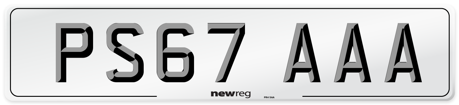 PS67 AAA Number Plate from New Reg